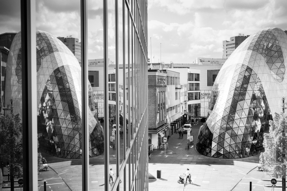 Eindhoven city center view with blob