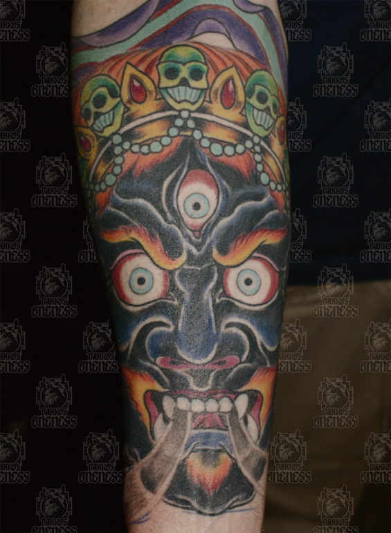 Tibetan mahakala Tattoo by Darko Groenhagen Darko's Oneness