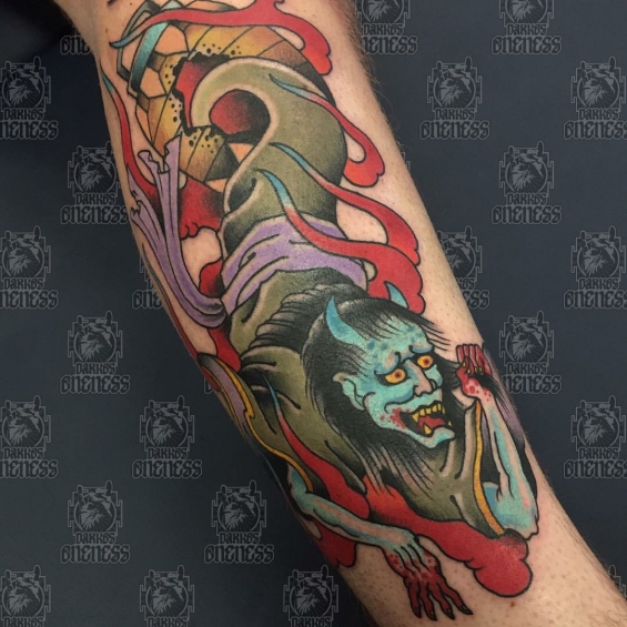Vince japanese ghost tattoo